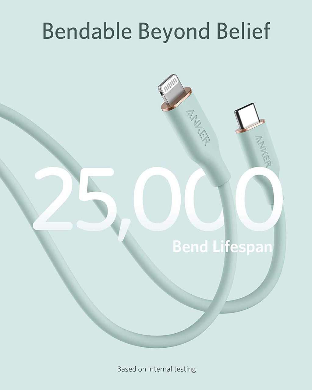 Anker <b>641</b> USB-C to Lightning Cable (Flow, 3 ft Silicone)