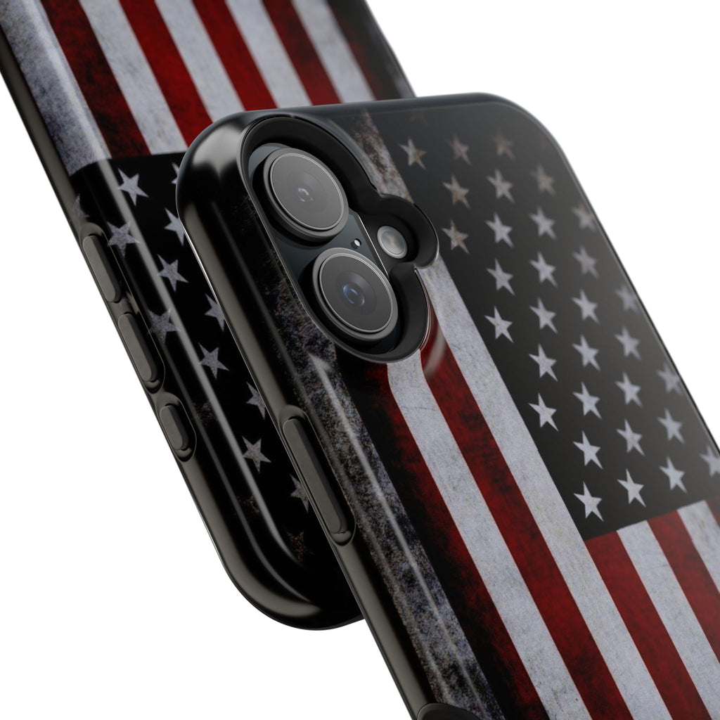 American Flag Magnetic Impact-Resistant Phone Case — Distressed USA Design