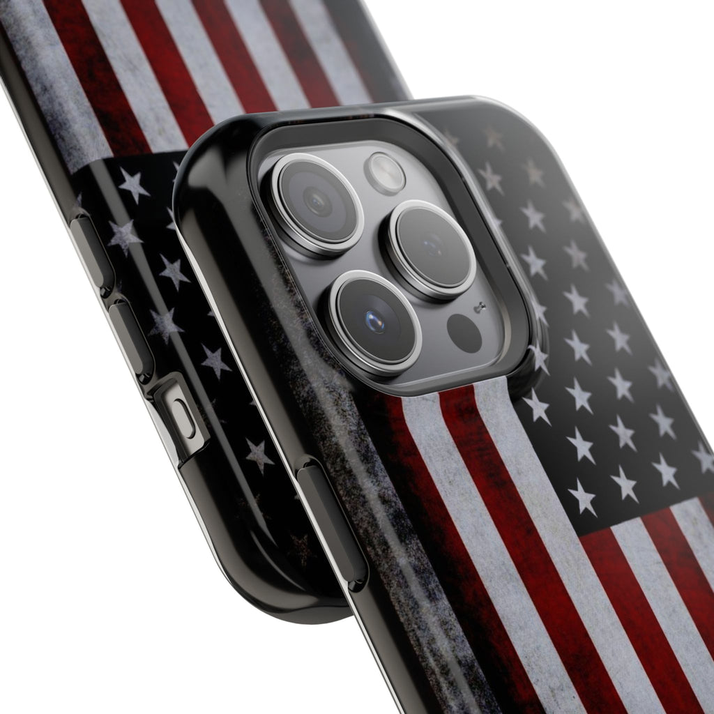 American Flag Magnetic Impact-Resistant Phone Case — Distressed USA Design