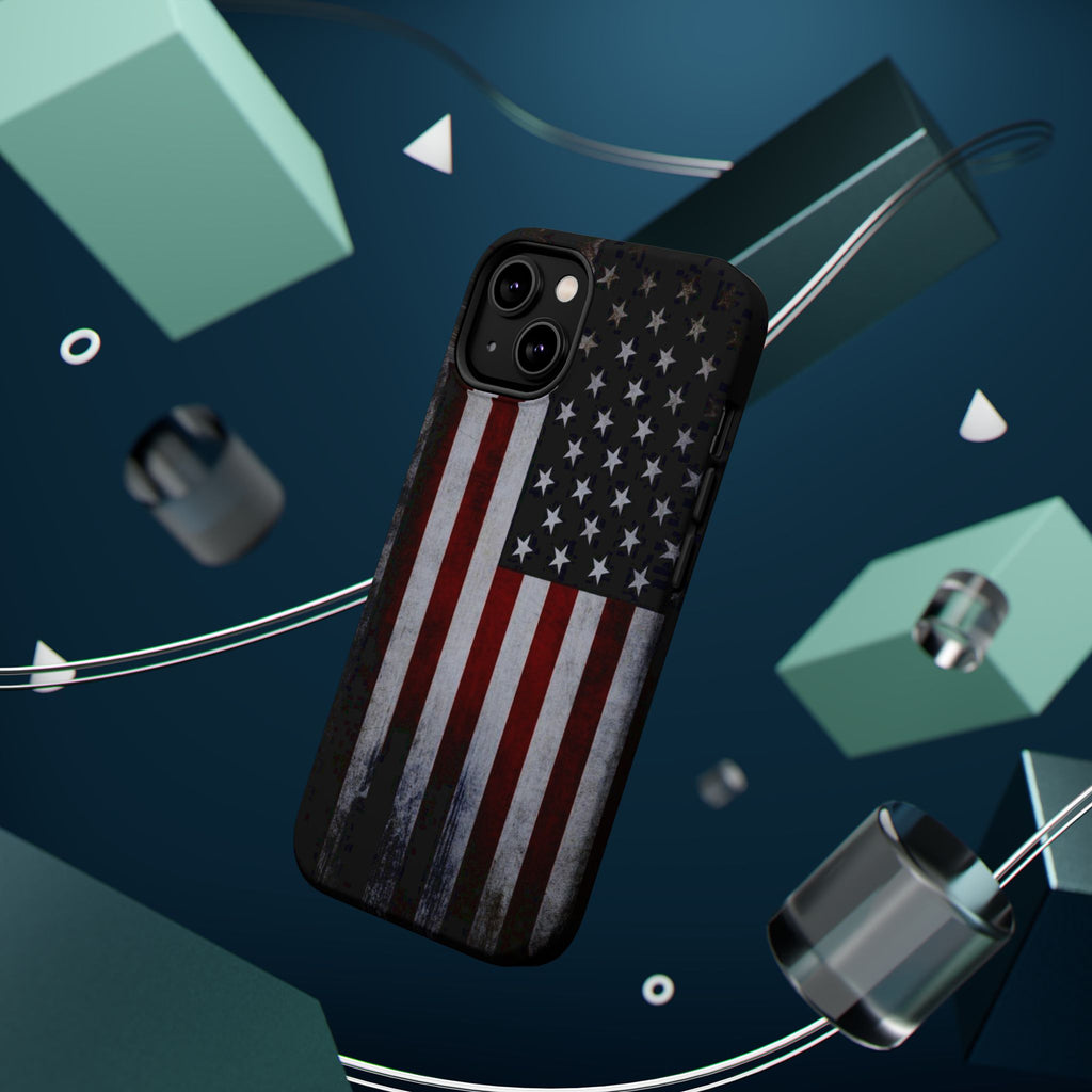 American Flag Magnetic Impact-Resistant Phone Case — Distressed USA Design
