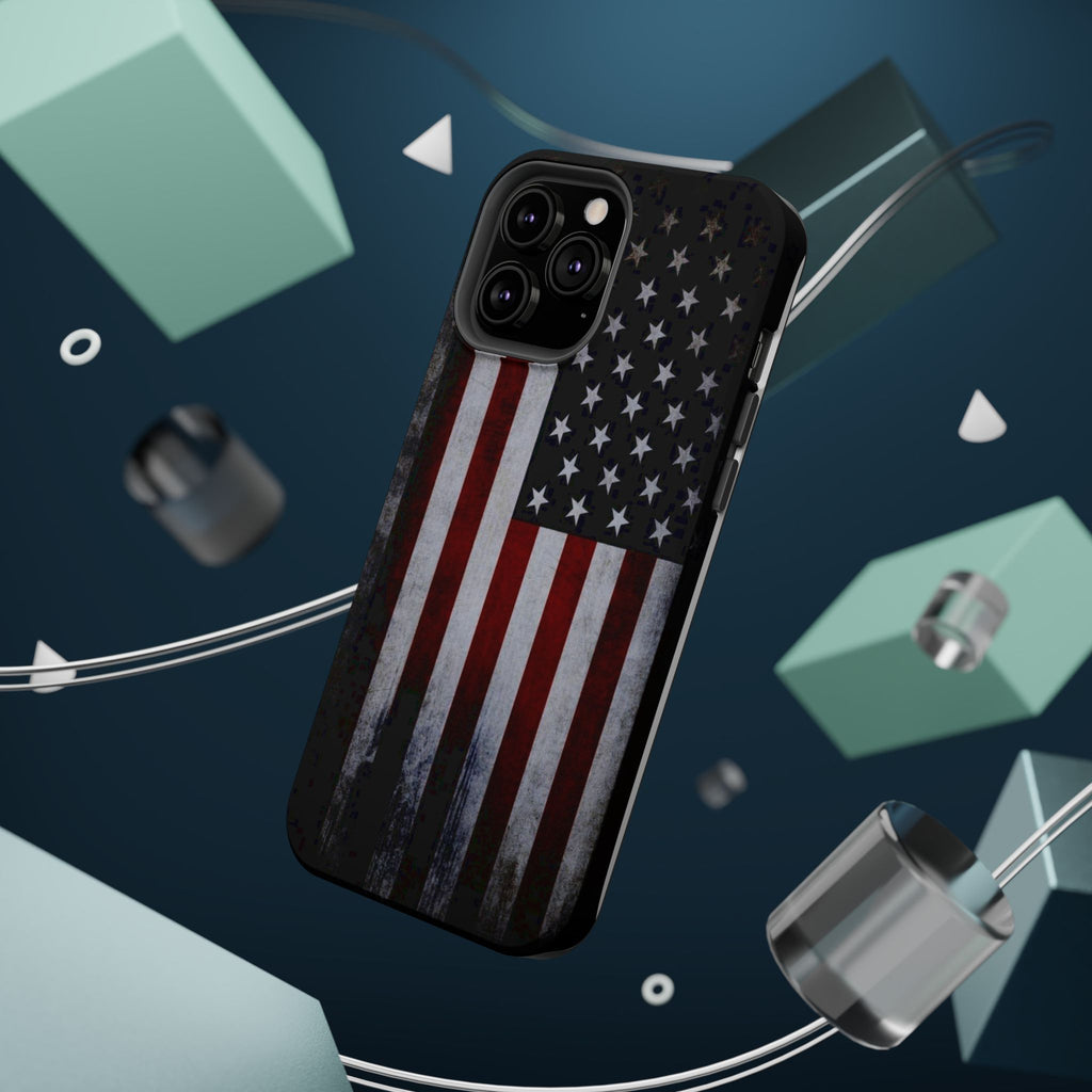 American Flag Magnetic Impact-Resistant Phone Case — Distressed USA Design