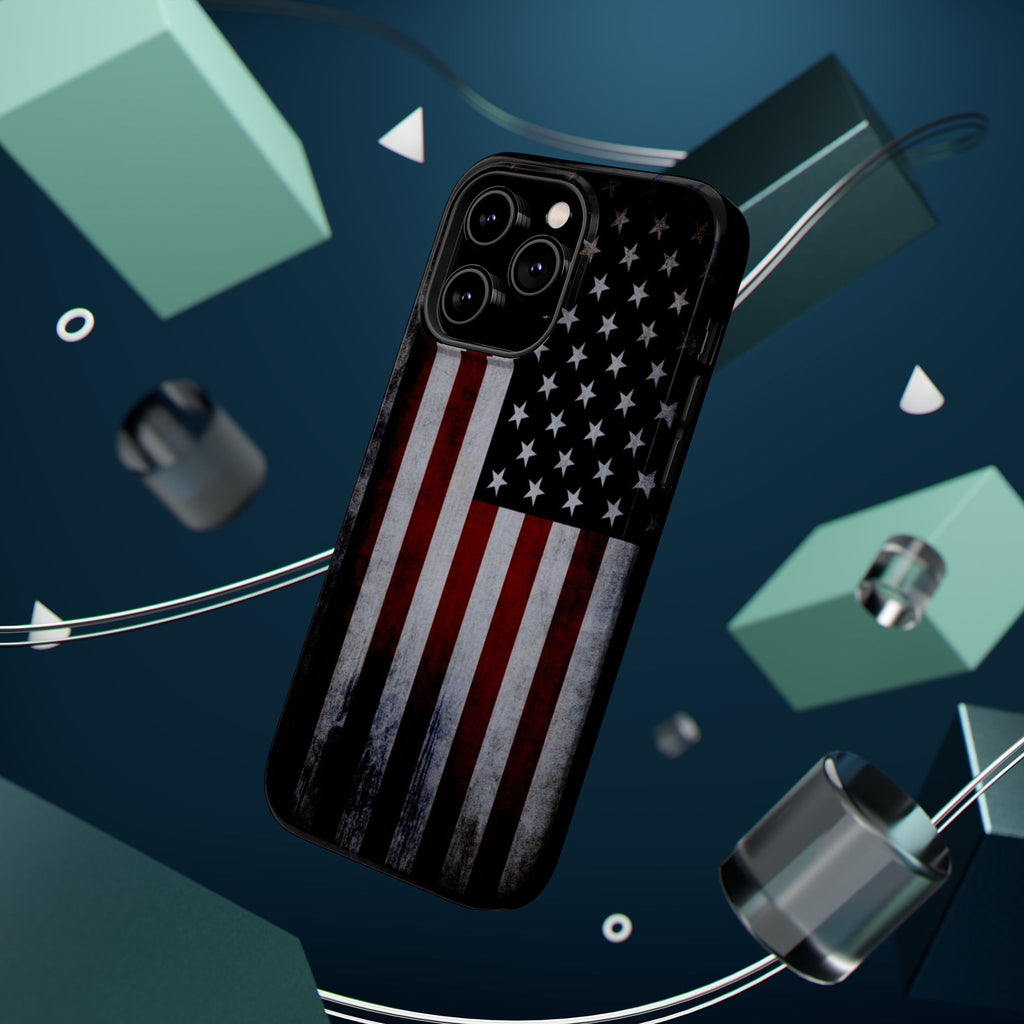 American Flag Magnetic Impact-Resistant Phone Case — Distressed USA Design