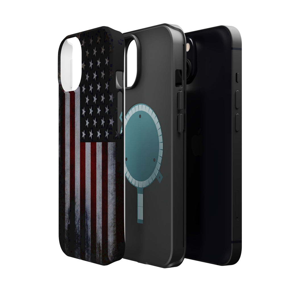 American Flag Magnetic Impact-Resistant Phone Case — Distressed USA Design