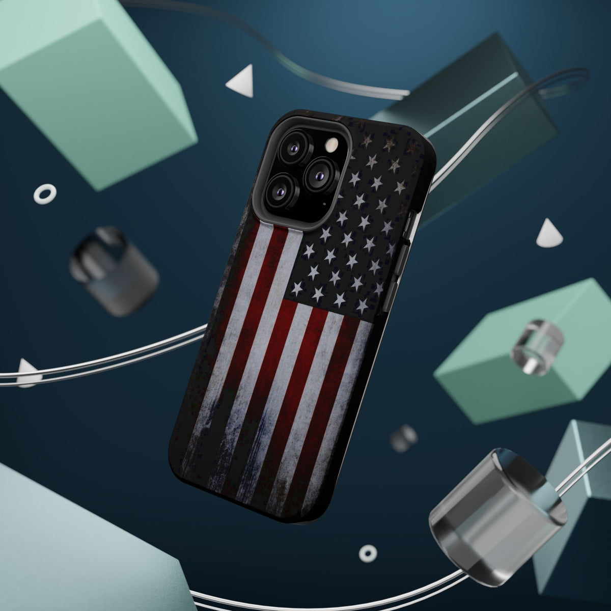 American Flag Magnetic Impact-Resistant Phone Case — Distressed USA Design