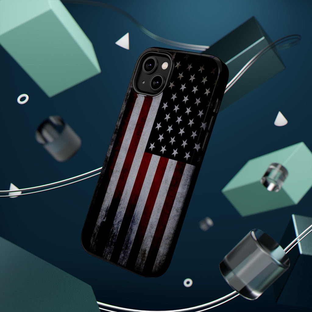 American Flag Magnetic Impact-Resistant Phone Case — Distressed USA Design