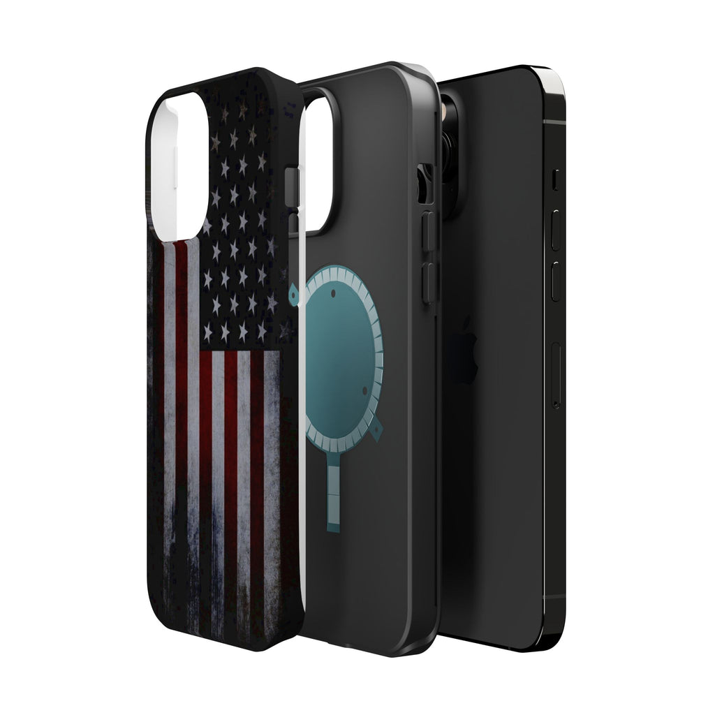 American Flag Magnetic Impact-Resistant Phone Case — Distressed USA Design