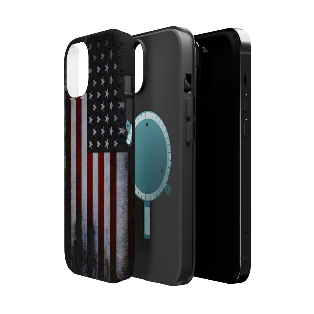 American Flag Magnetic Impact-Resistant Phone Case — Distressed USA Design