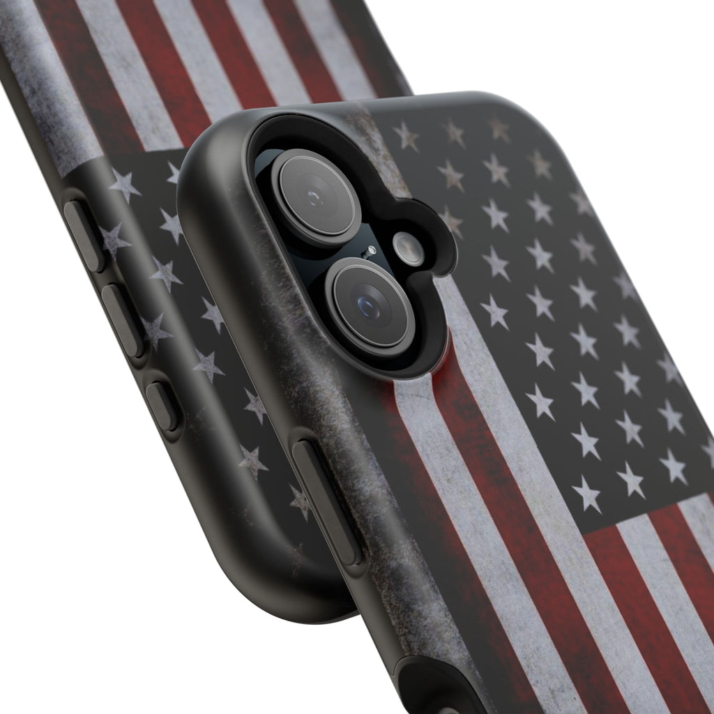 American Flag Magnetic Impact-Resistant Phone Case — Distressed USA Design