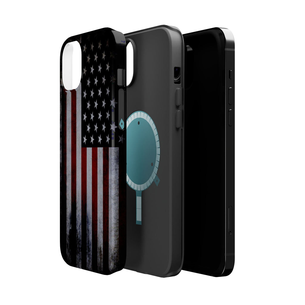 American Flag Magnetic Impact-Resistant Phone Case — Distressed USA Design