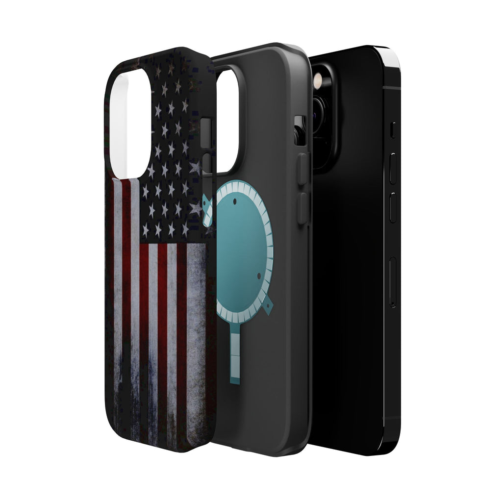 American Flag Magnetic Impact-Resistant Phone Case — Distressed USA Design