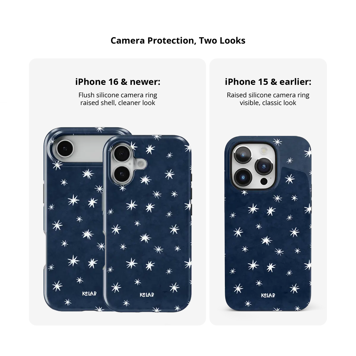 Starglimmer | Deep Blue Hand-Drawn Celestial Star iPhone Case