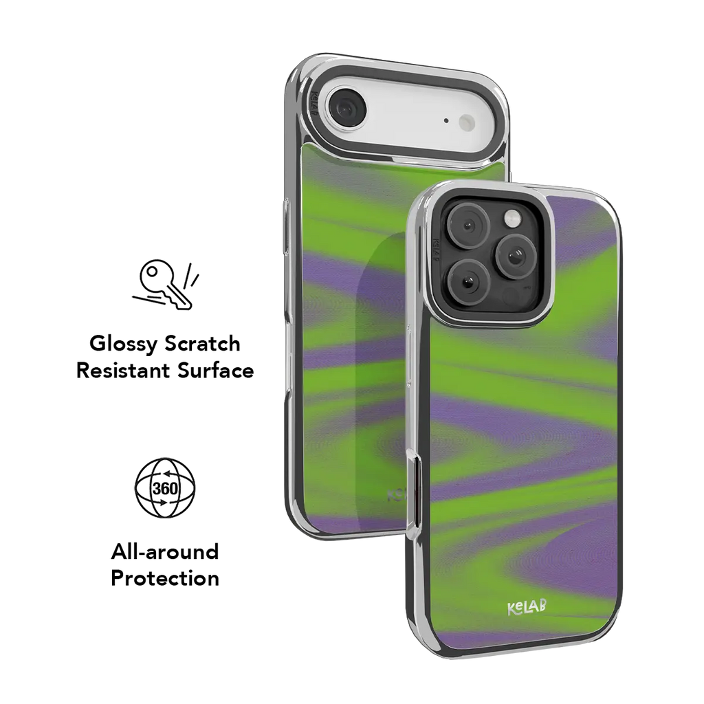 Purple Haze | Y2K Neon Green Abstract Wave iPhone Case