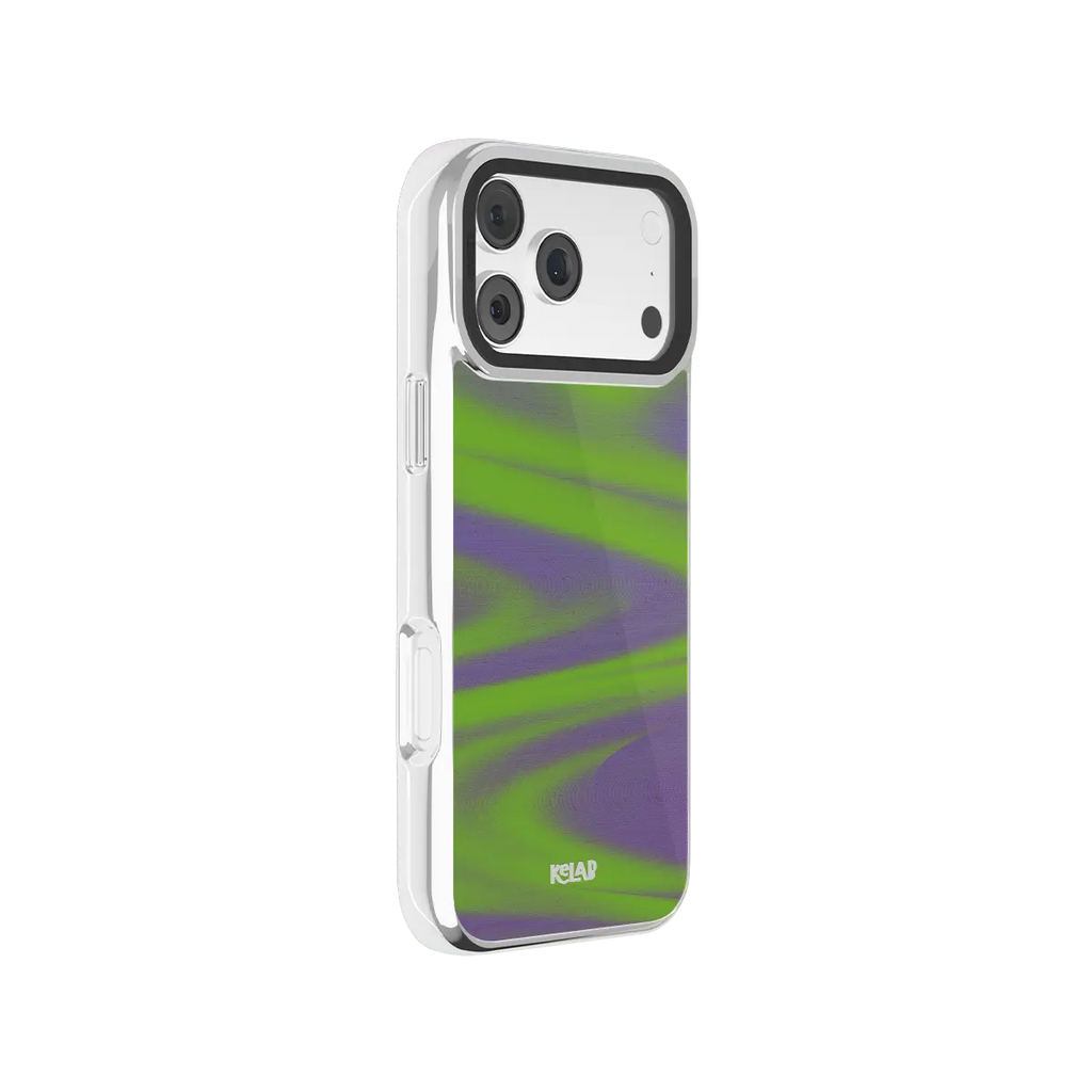 Purple Haze | Y2K Neon Green Abstract Wave iPhone Case