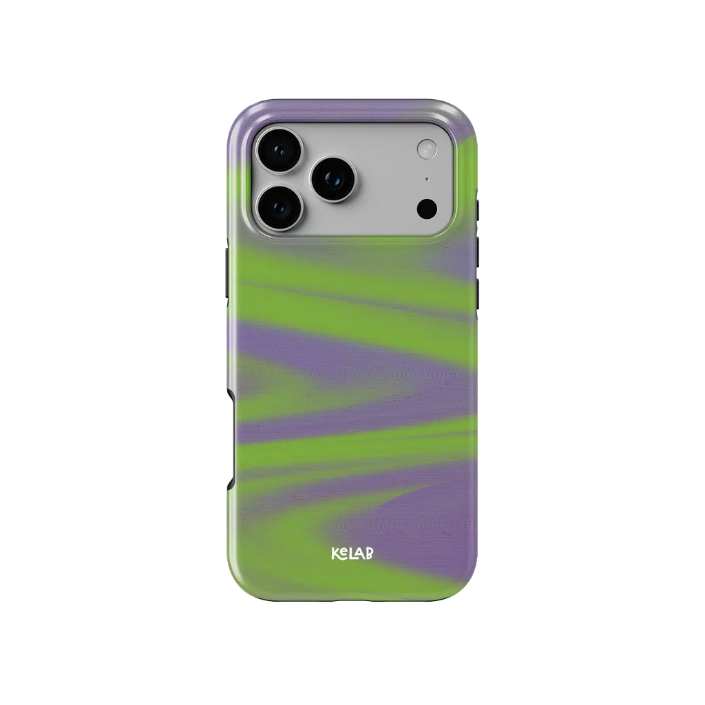 Purple Haze | Y2K Neon Green Abstract Wave iPhone Case