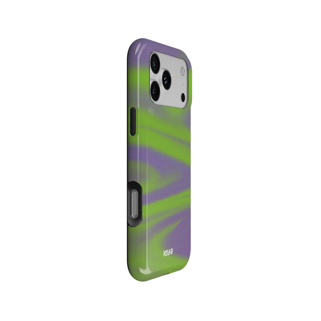 Purple Haze | Y2K Neon Green Abstract Wave iPhone Case