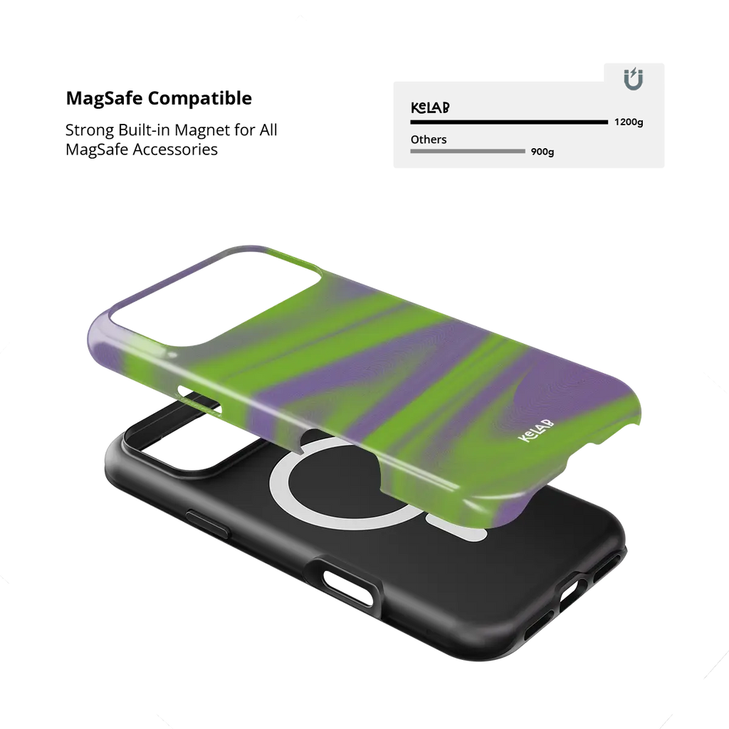 Purple Haze | Y2K Neon Green Abstract Wave iPhone Case