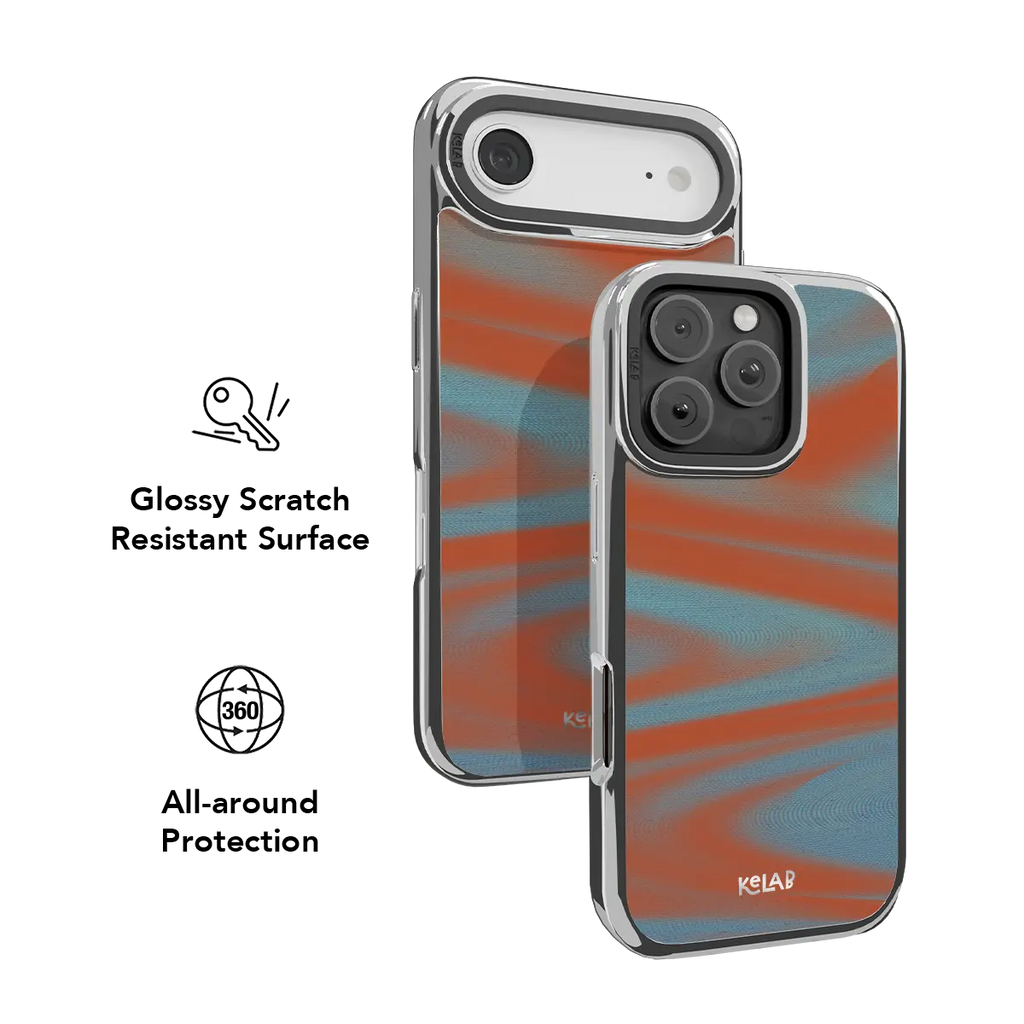 Aalto | Y2K Orange Abstract Wave iPhone Case