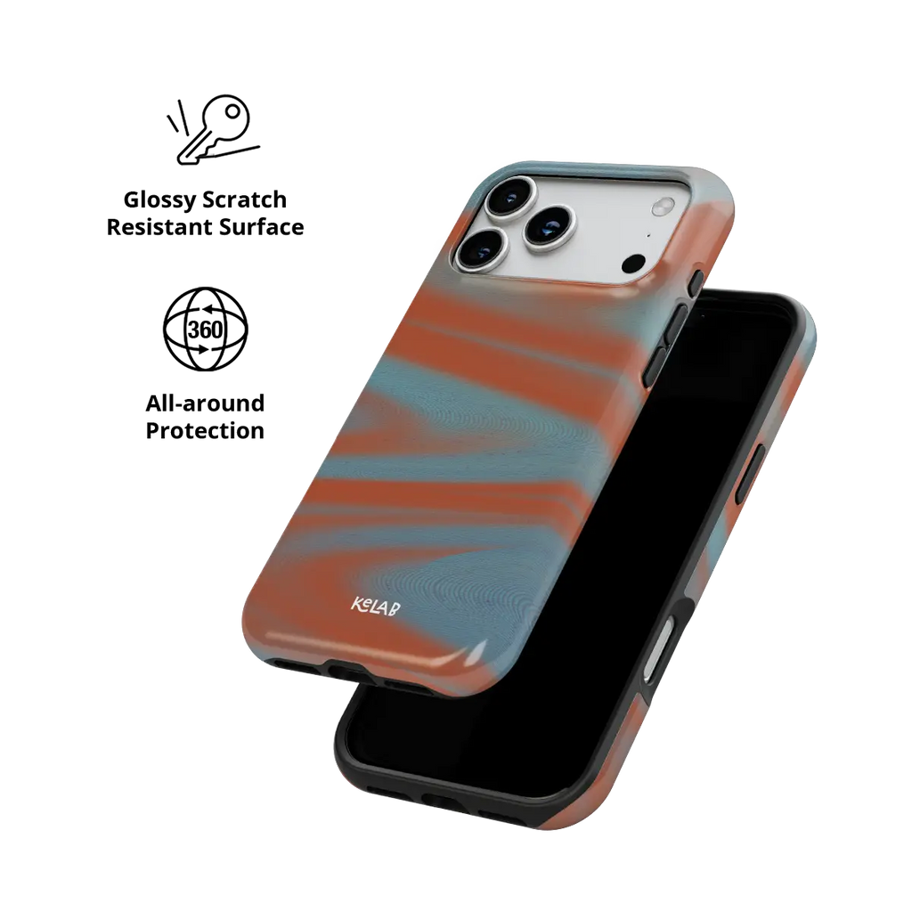 Aalto | Y2K Orange Abstract Wave iPhone Case