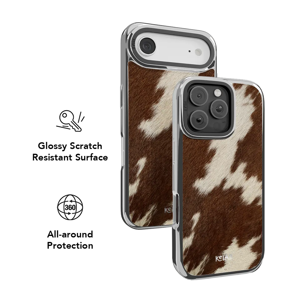 Rodeo Drive | Brown & White Cow Print iPhone Case