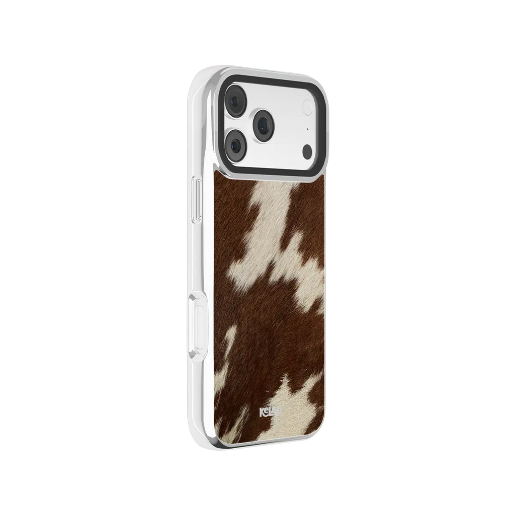 Rodeo Drive | Brown & White Cow Print iPhone Case