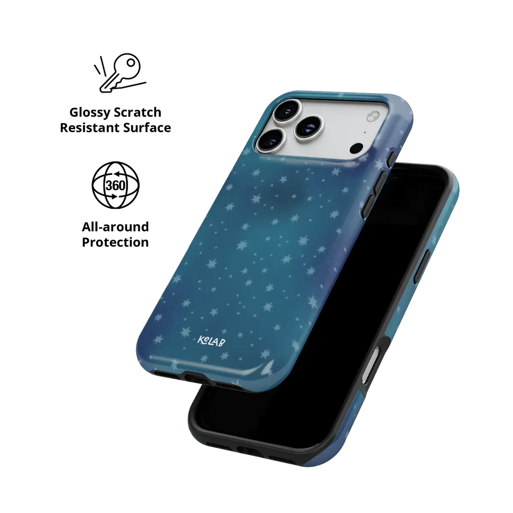 Moon Mist | Starry Midnight Blue iPhone Case