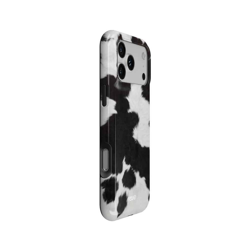 Cow Bell | Black & White Cow Print iPhone Case