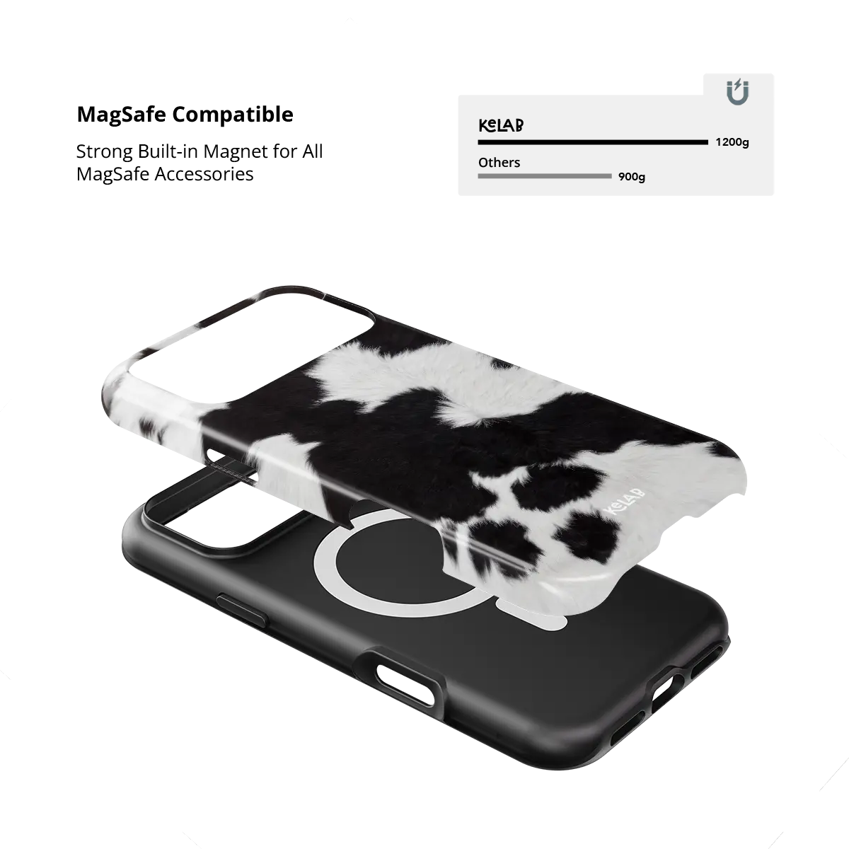 Cow Bell | Black & White Cow Print iPhone Case