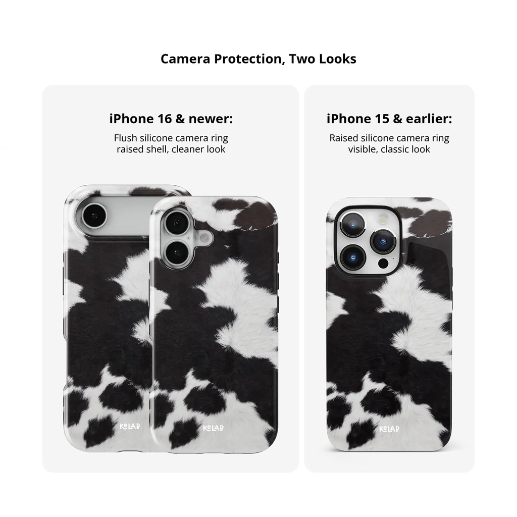 Cow Bell | Black & White Cow Print iPhone Case