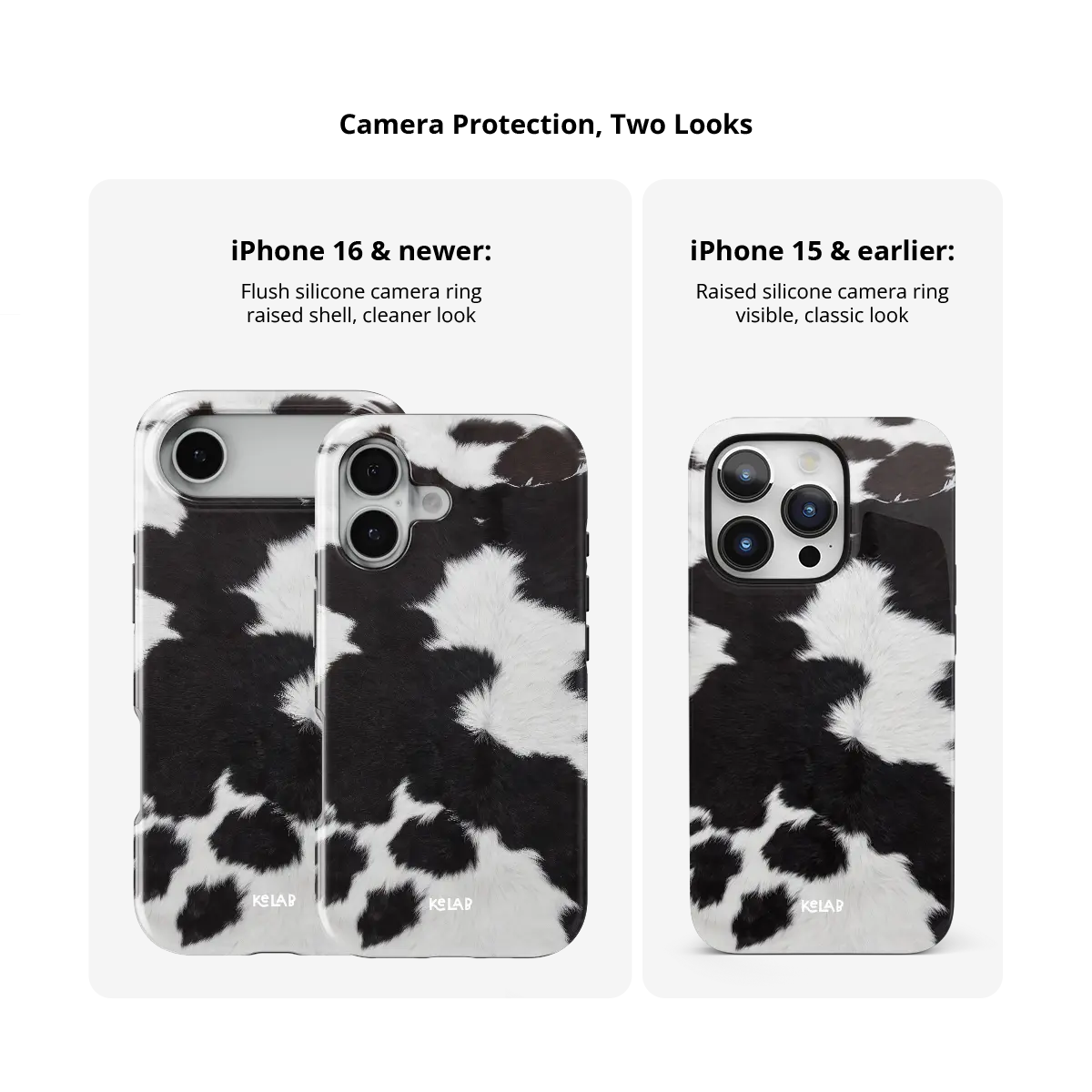 Cow Bell | Black & White Cow Print iPhone Case