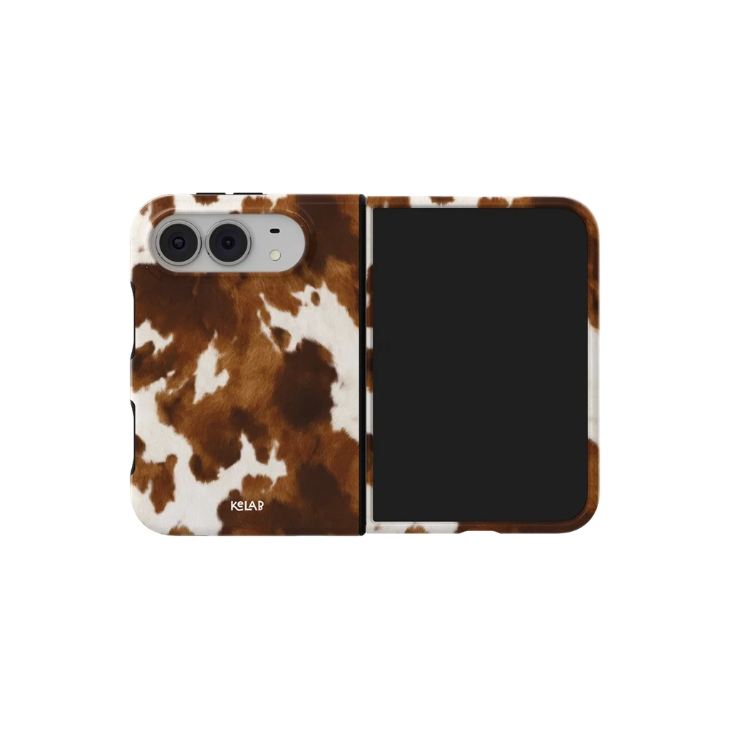 Milk & Mahogany | Brown & Cream Cow Print iPhone Case
