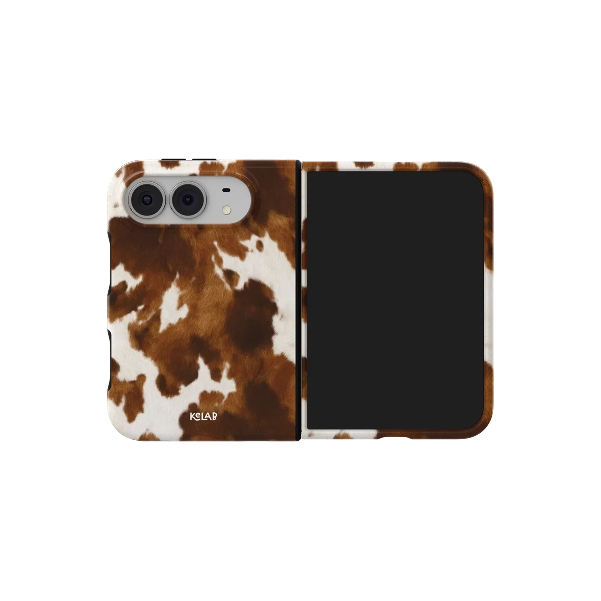 Milk & Mahogany | Brown & Cream Cow Print iPhone Case