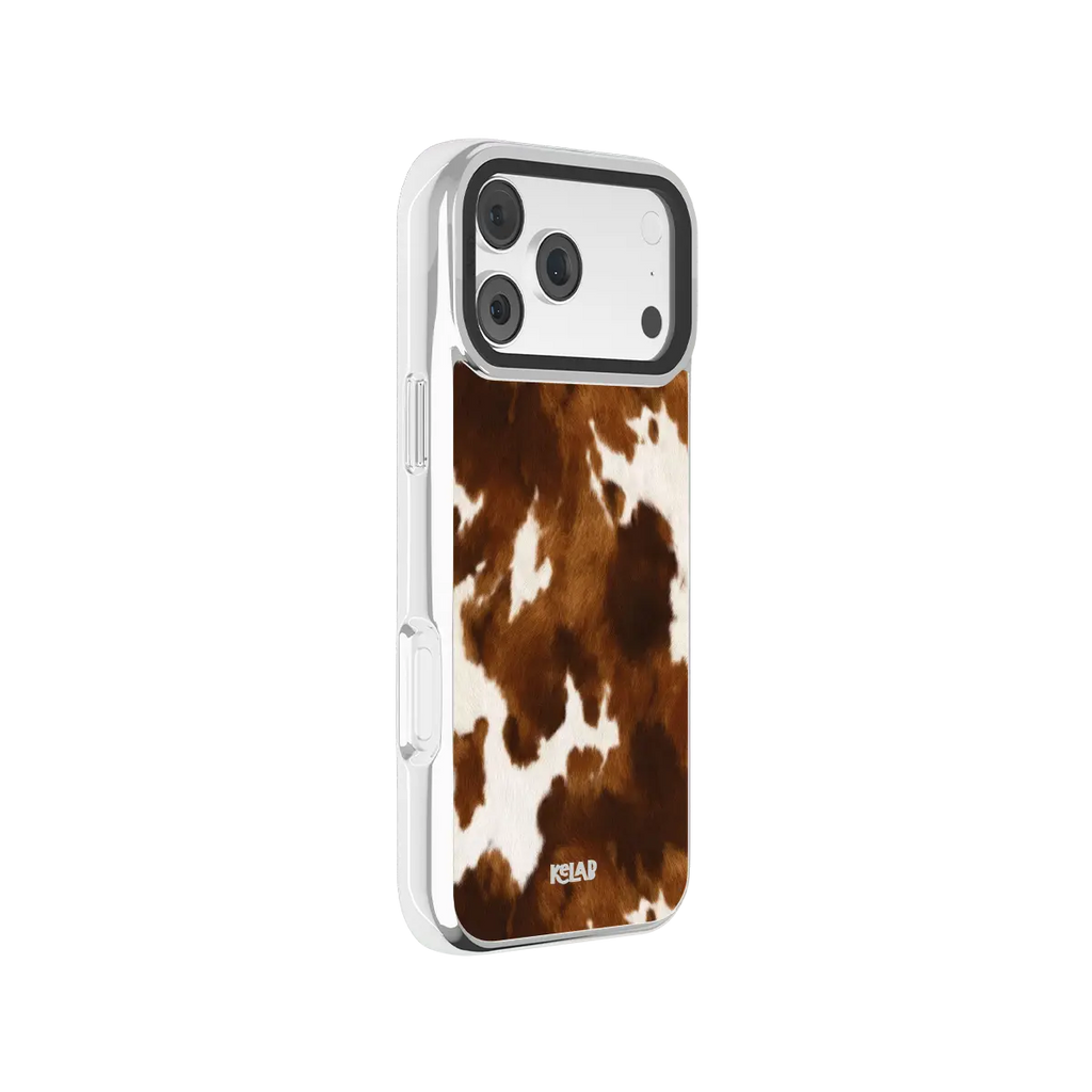 Milk & Mahogany | Brown & Cream Cow Print iPhone Case