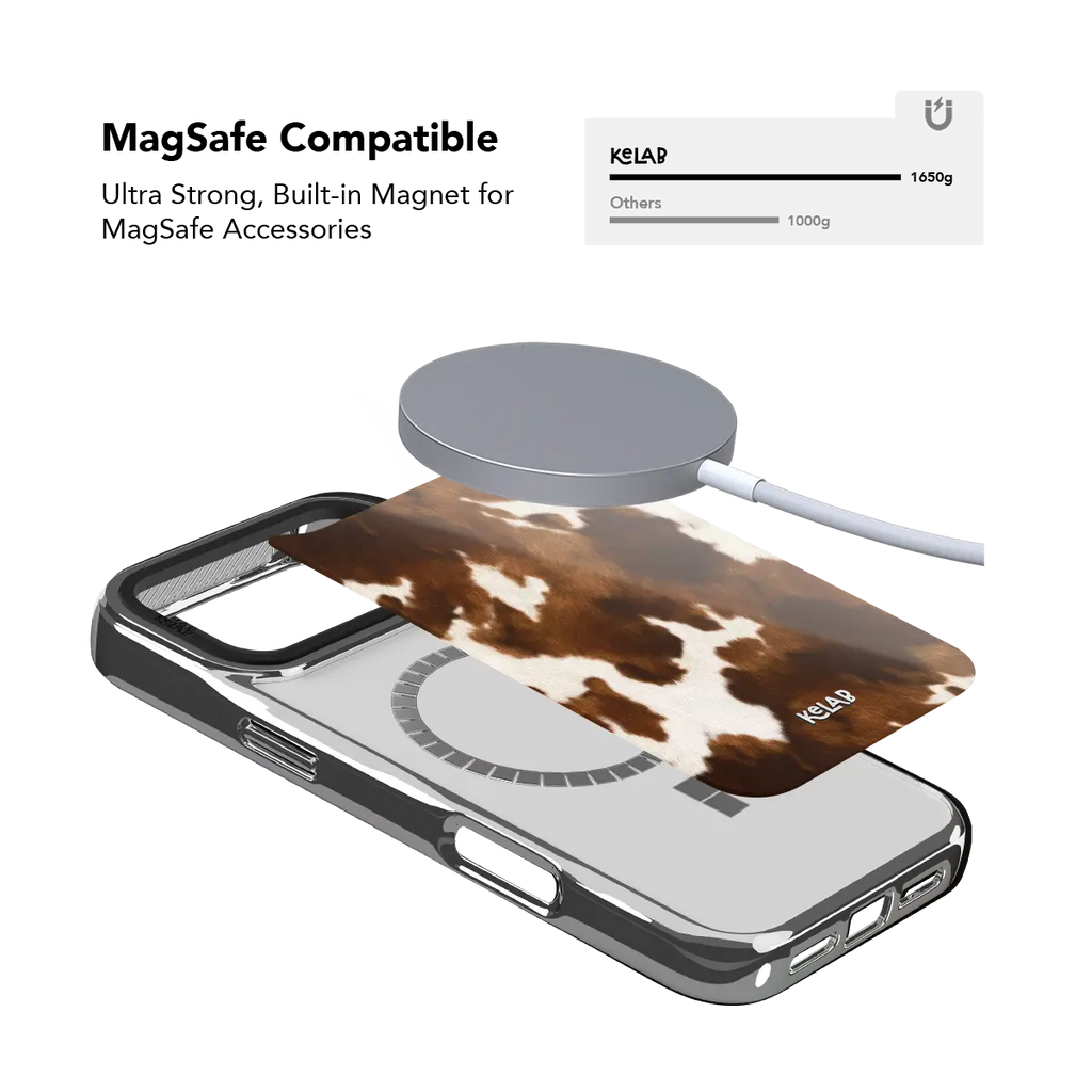 Milk & Mahogany | Brown & Cream Cow Print iPhone Case