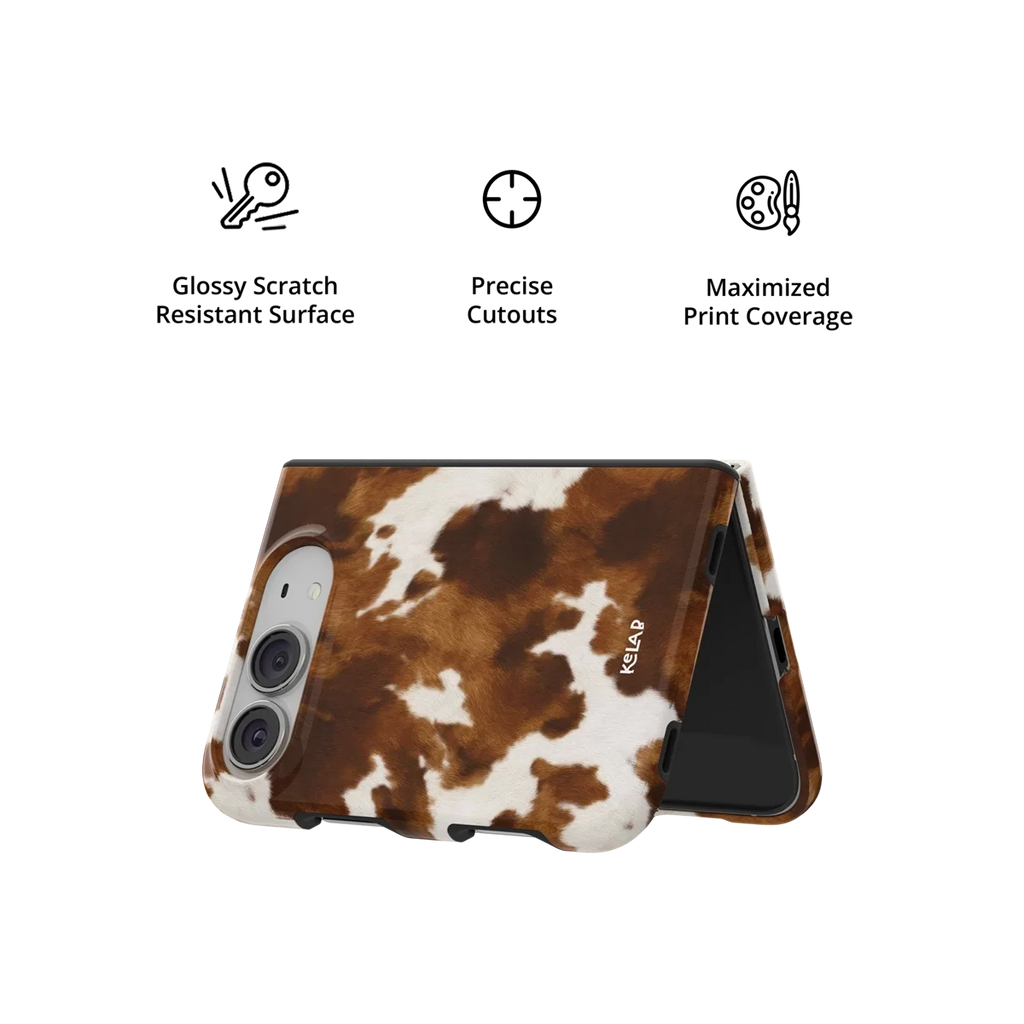 Milk & Mahogany | Brown & Cream Cow Print iPhone Case