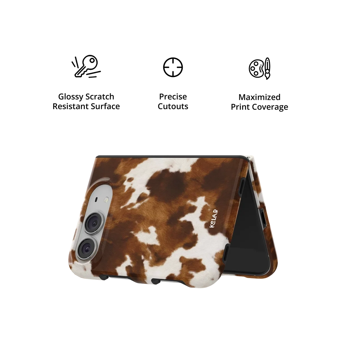 Milk & Mahogany | Brown & Cream Cow Print iPhone Case