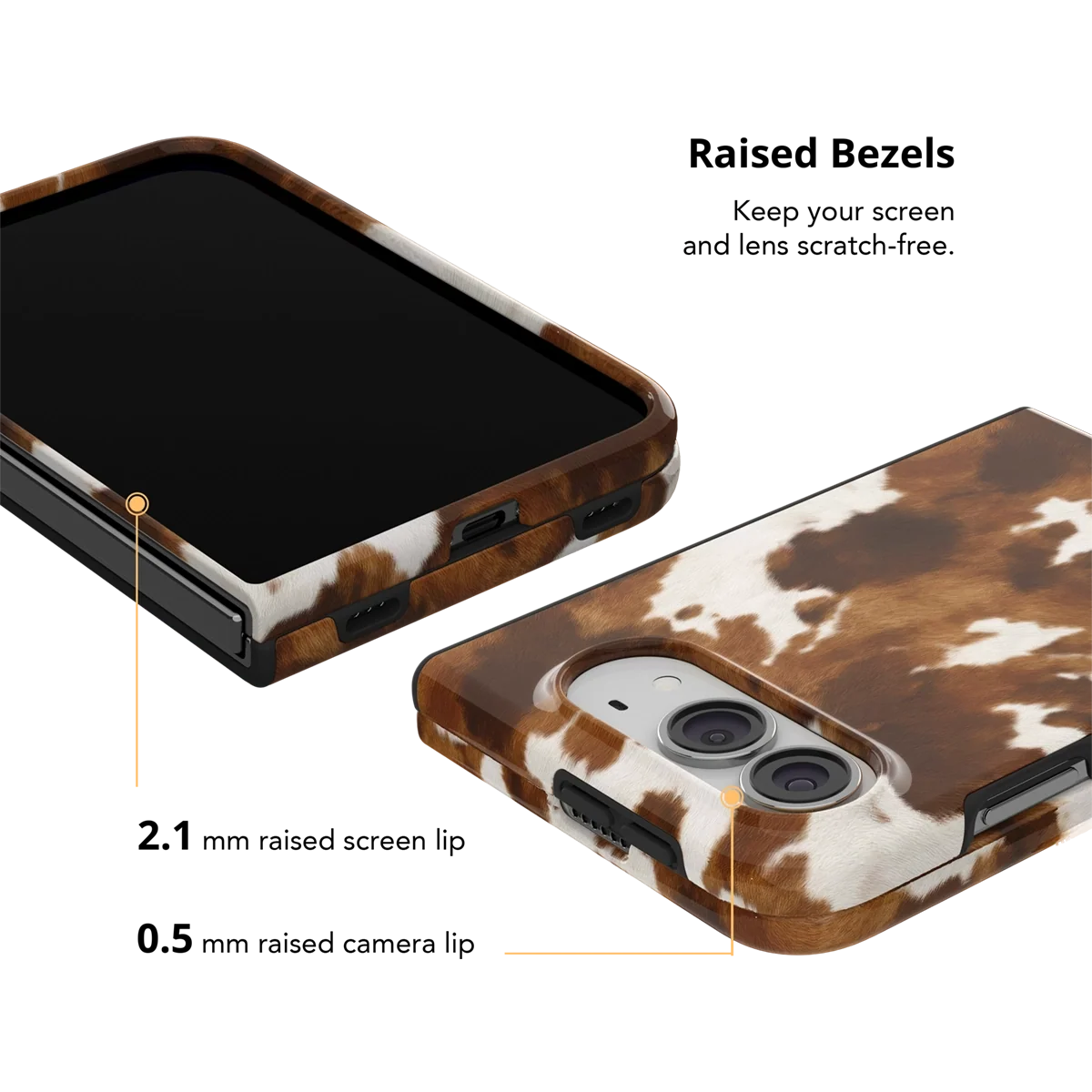 Milk & Mahogany | Brown & Cream Cow Print iPhone Case