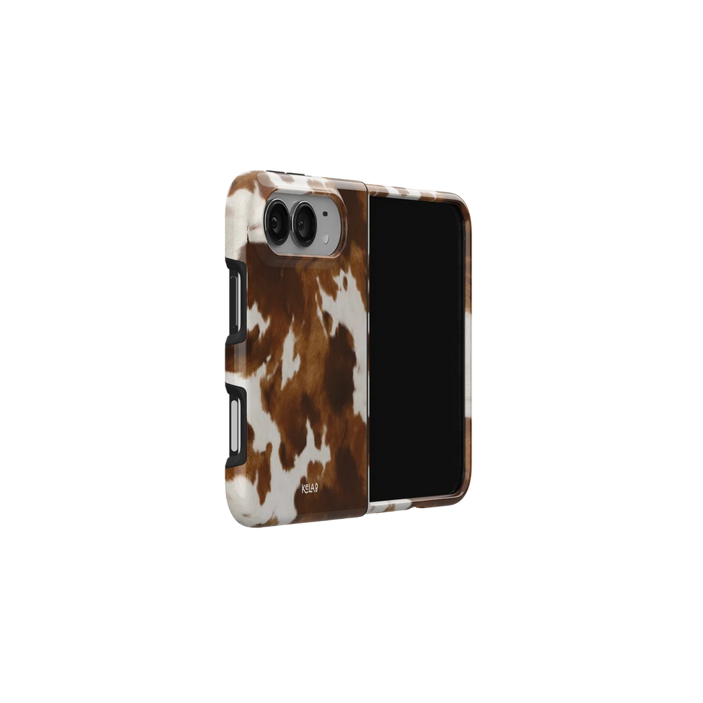 Milk & Mahogany | Brown & Cream Cow Print iPhone Case