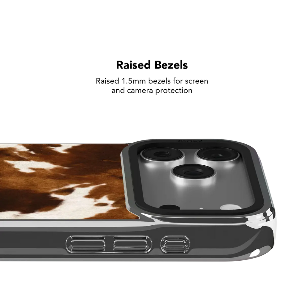Milk & Mahogany | Brown & Cream Cow Print iPhone Case