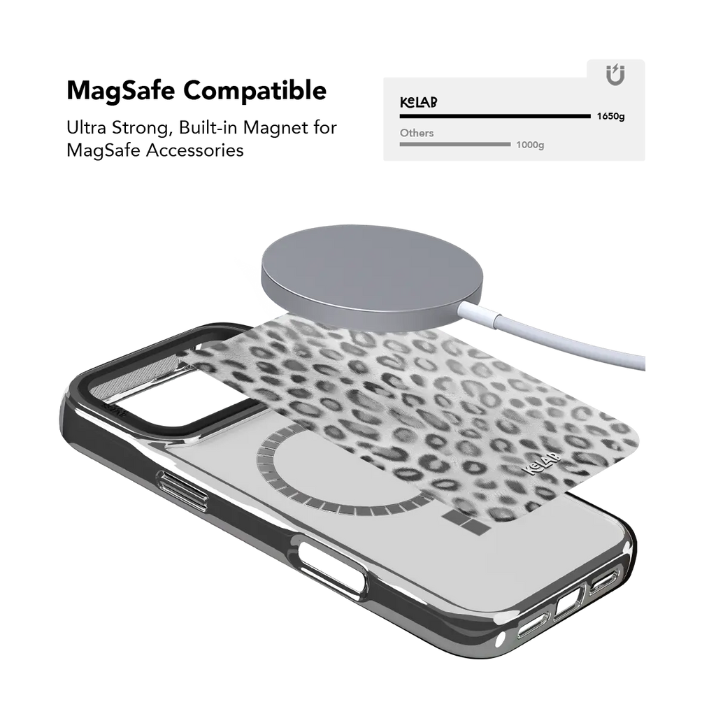 Platinum Predator | Black & White Cheetah Print iPhone Case