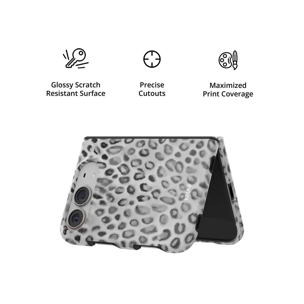 Platinum Predator | Black & White Cheetah Print iPhone Case