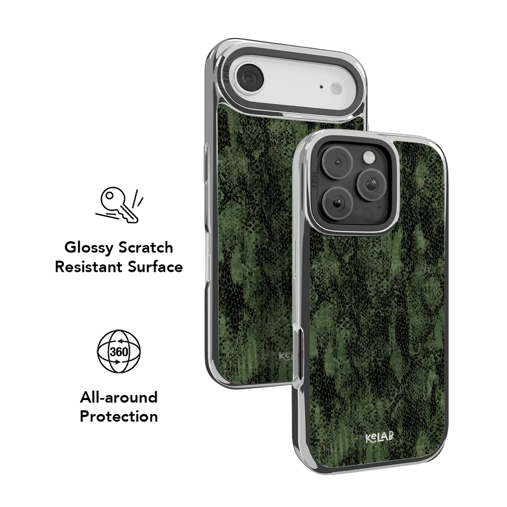 Emerald Python | Olive Green Snake Print iPhone Case