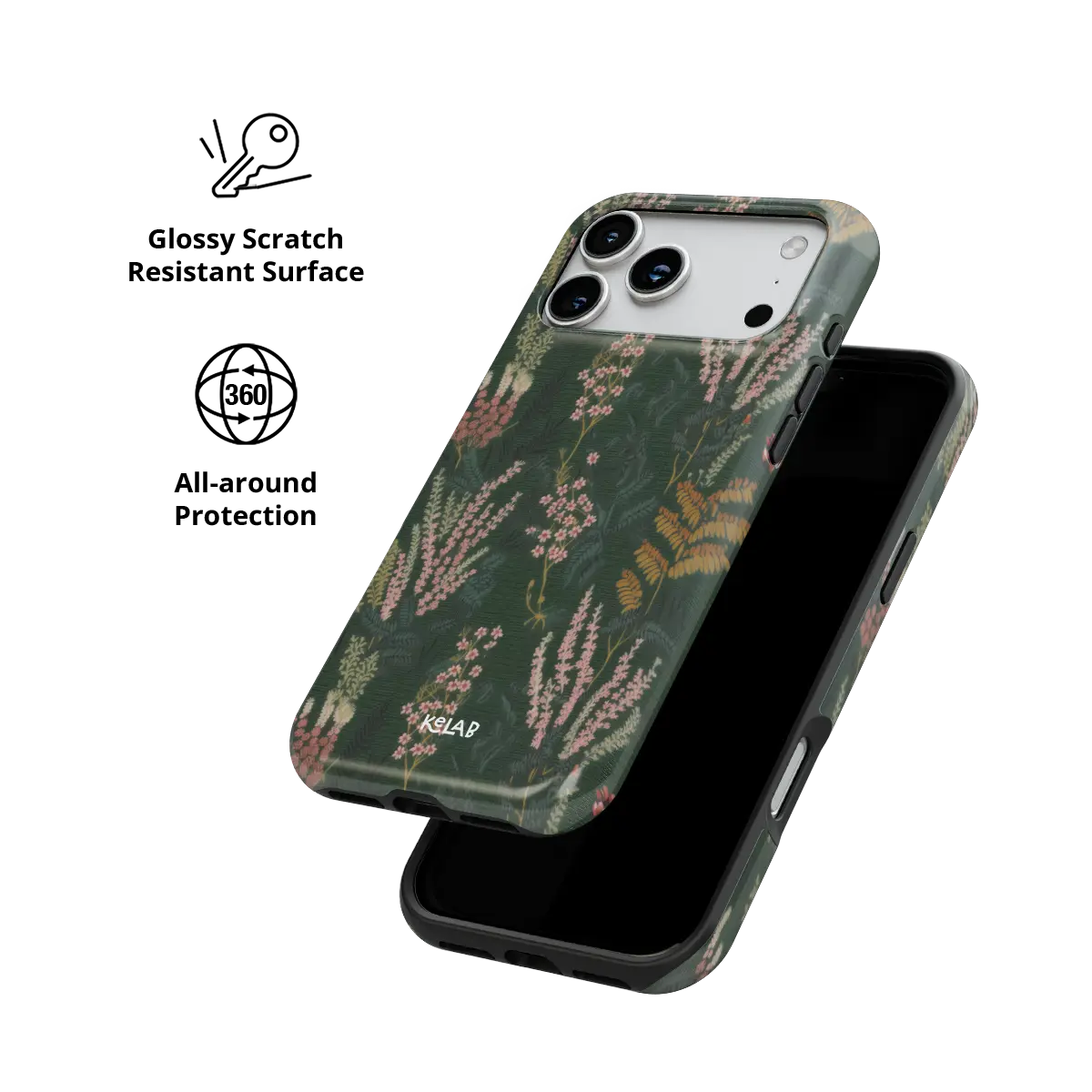 Heather & Hearth | Dark Academia Floral iPhone Case