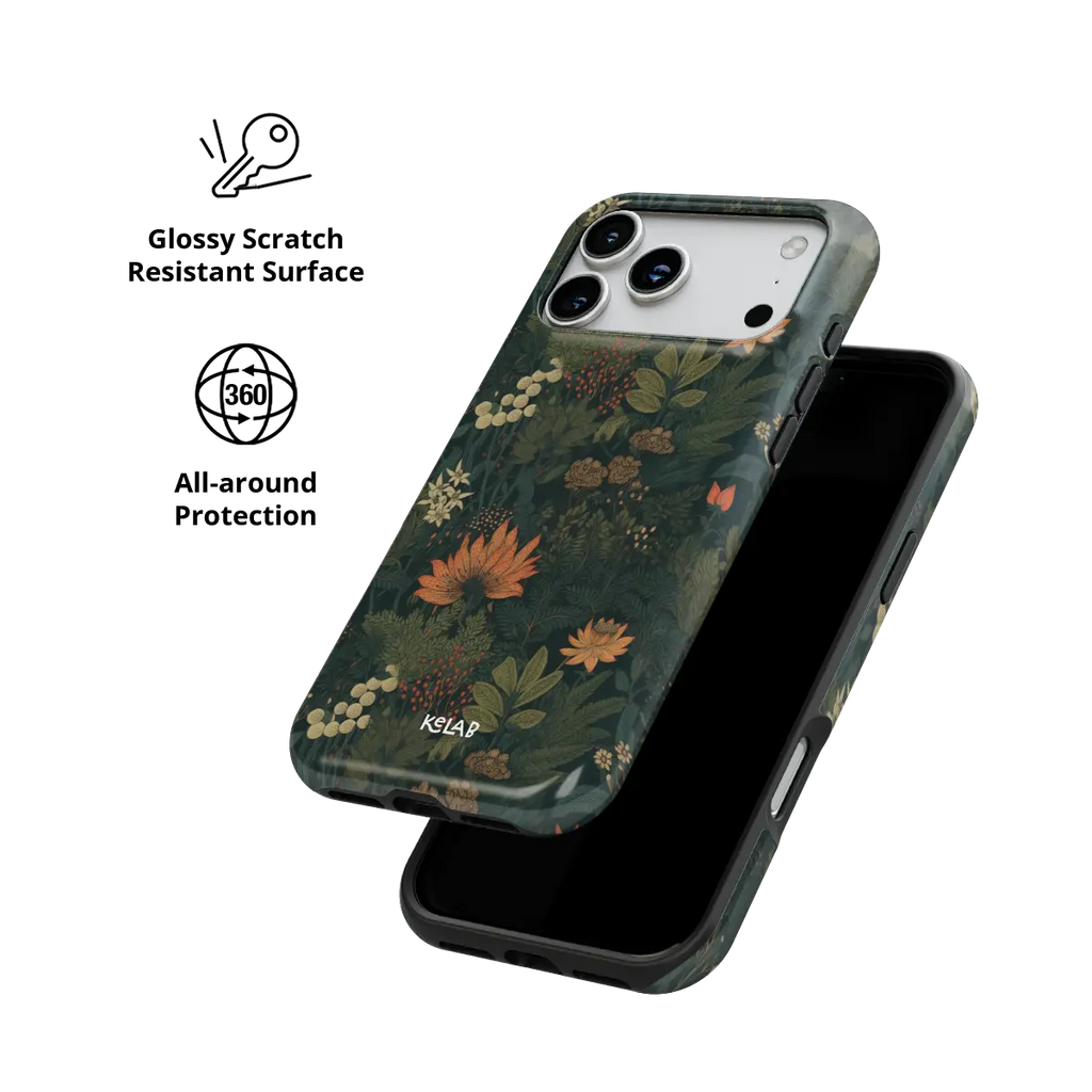 Elderberry Enchantment | Dark Academia Floral iPhone Case