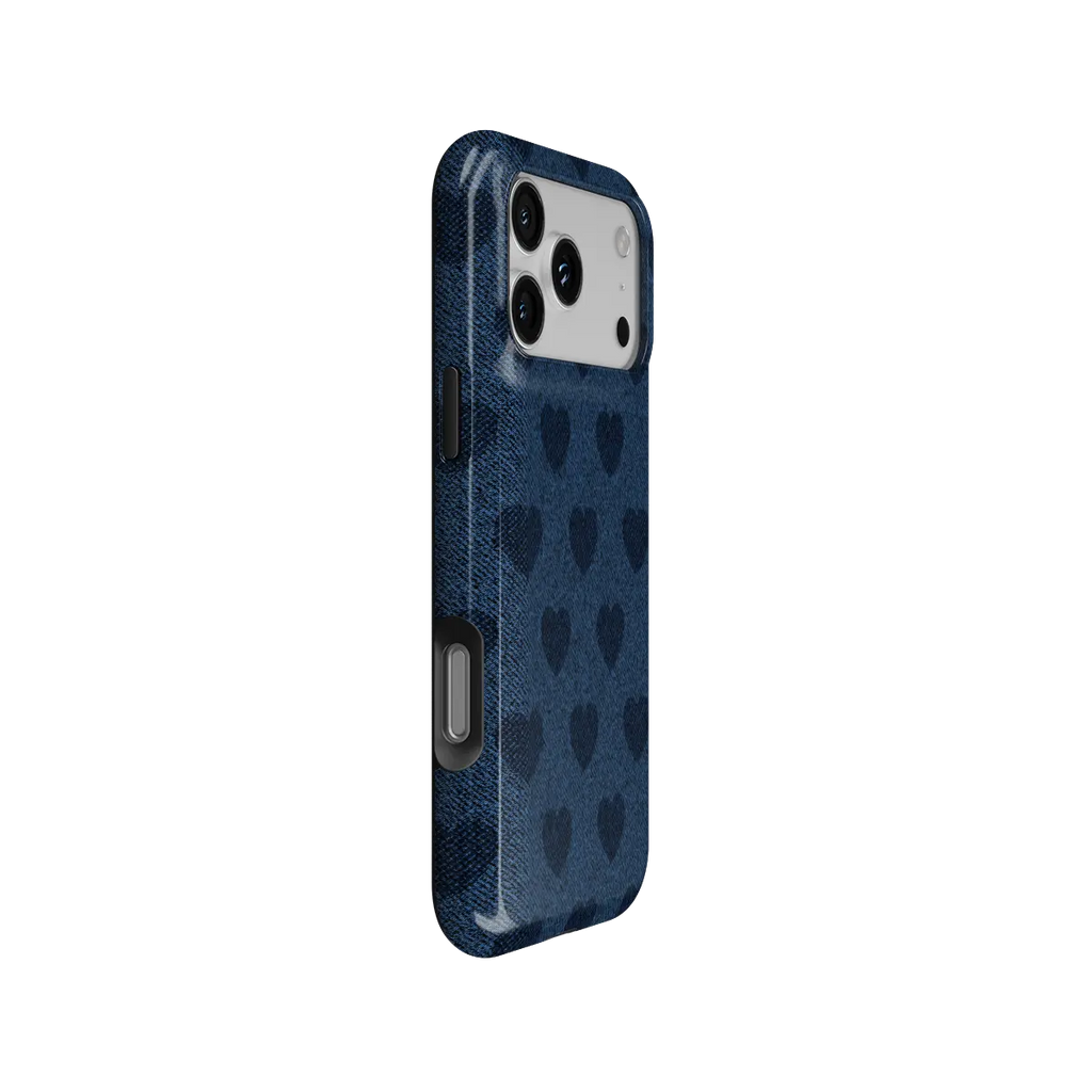 Indigo Crush | Denim Heart Y2K iPhone Case