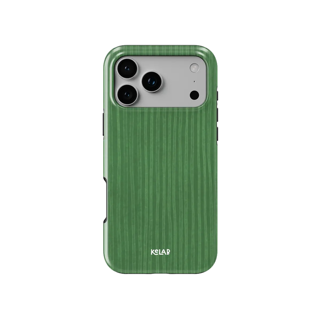 Emerald Drip | Green Stripe Pattern iPhone Case
