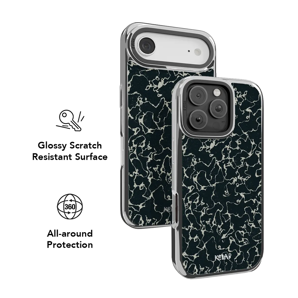 Obsidian Vein | Abstract Black Marble iPhone Case