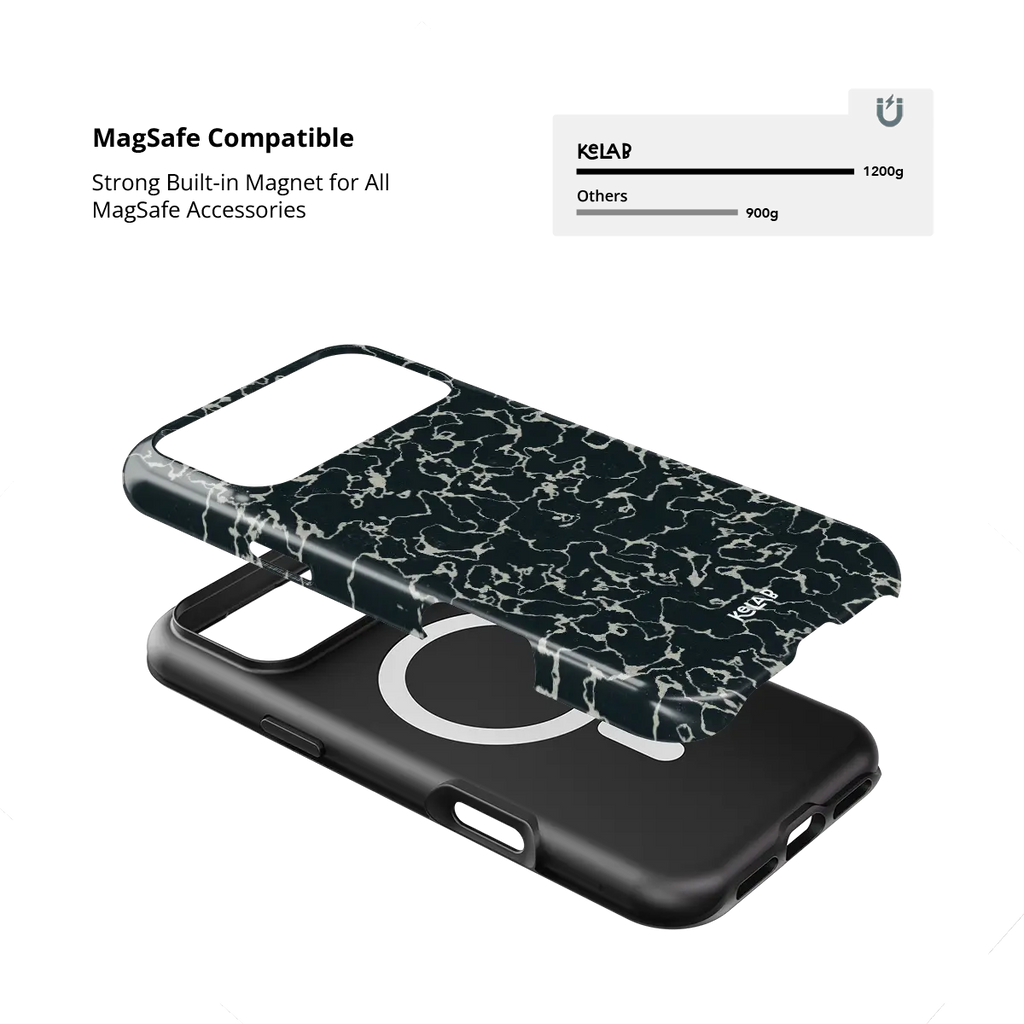 Obsidian Vein | Abstract Black Marble iPhone Case