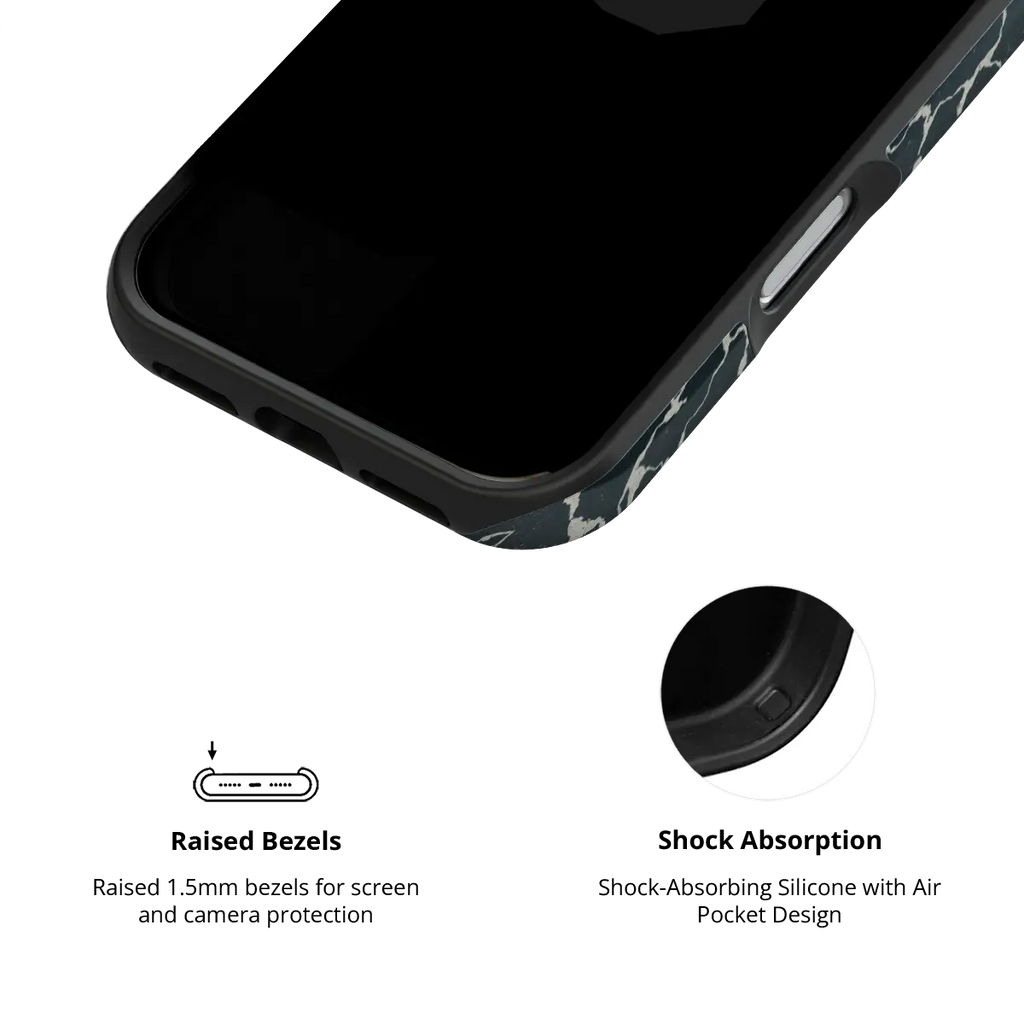 Obsidian Vein | Abstract Black Marble iPhone Case