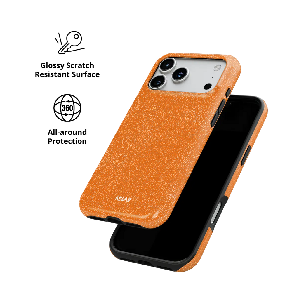 Tangerina | Electric Orange Textured iPhone Case