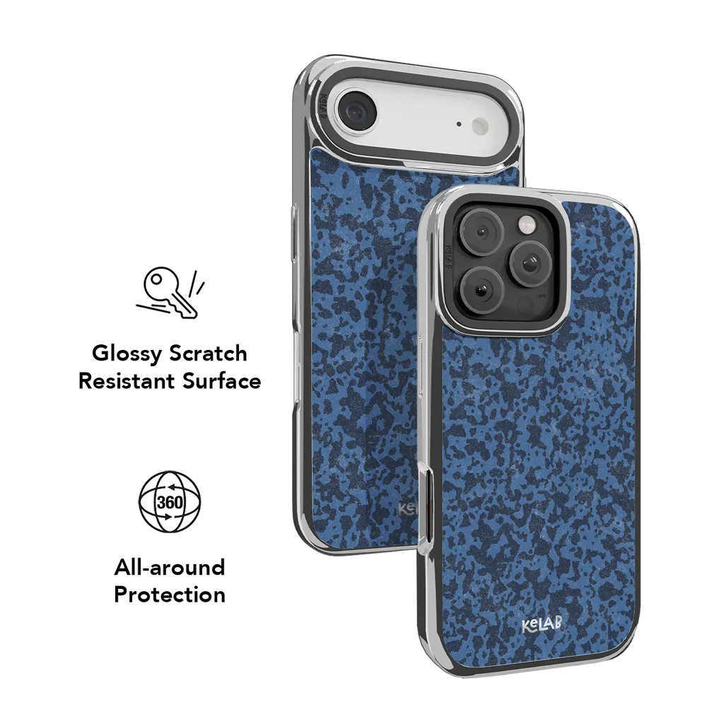 Deep Sea Static | Dark Blue Marble iPhone Case